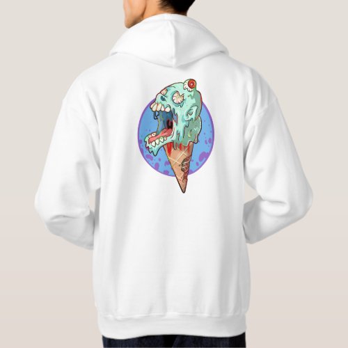 Retro Melting Ice Cream Dripping Skull Hoodie