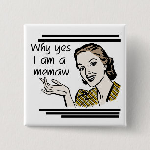 Retro Memaw T-shirts and Gifts Button
