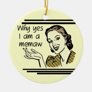Retro Memaw T-shirts and Gifts Ceramic Ornament