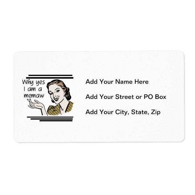 Retro Memaw T-shirts and Gifts Label (Front)