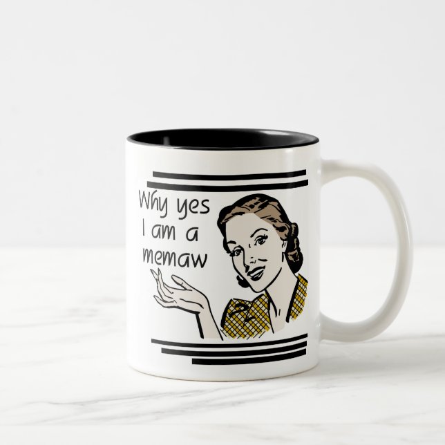 Retro Memaw T-shirts and Gifts Two-Tone Coffee Mug (Right)