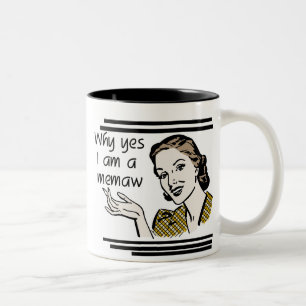 Retro Memaw T-shirts and Gifts Two-Tone Coffee Mug
