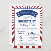 Retro memorial day birthday party invitations (Front)