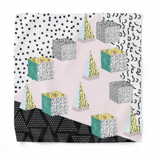 Retro Memphis: 80s-90s Hipster Pattern. Bandana