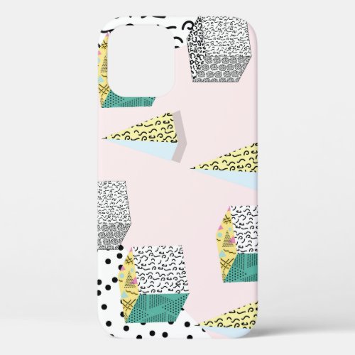 Retro Memphis 80s_90s Hipster Pattern iPhone 12 Case