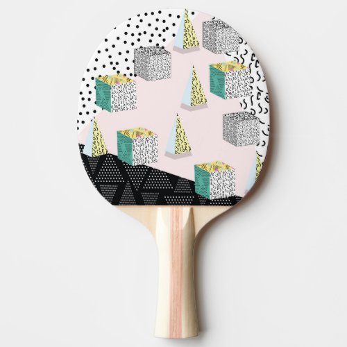 Retro Memphis 80s_90s Hipster Pattern Ping Pong Paddle