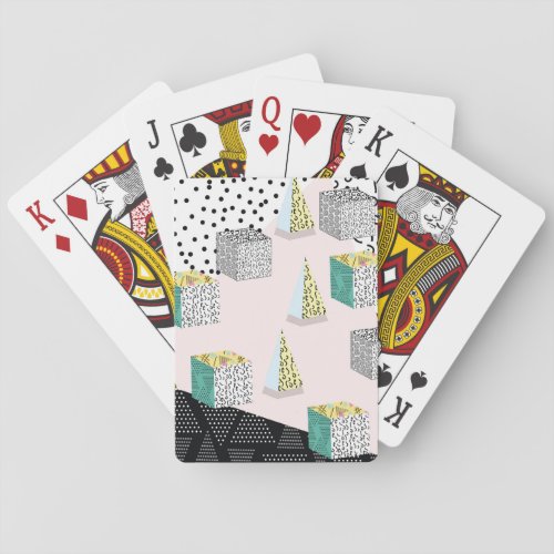 Retro Memphis 80s_90s Hipster Pattern Playing Cards