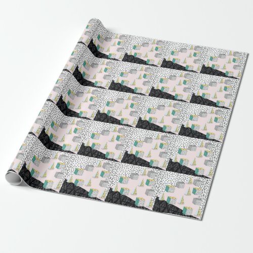 Retro Memphis 80s_90s Hipster Pattern Wrapping Paper
