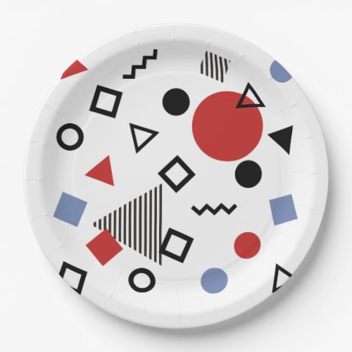 Retro Memphis Design Pattern Paper Plates