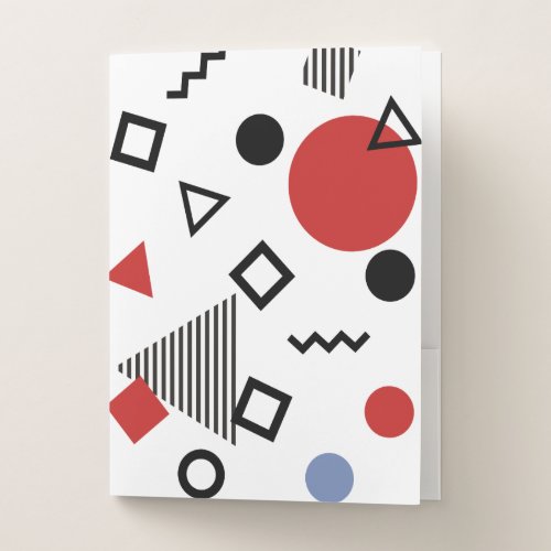 Retro Memphis Design Pattern Pocket Folder