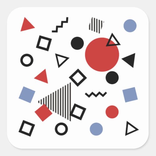 Retro Memphis Design Pattern Square Sticker