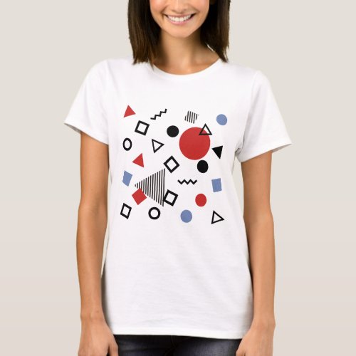 Retro Memphis Design Pattern T_Shirt