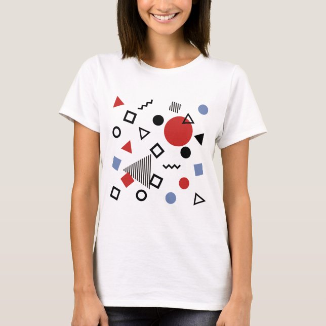 Retro Memphis Design Pattern T-Shirt (Front)