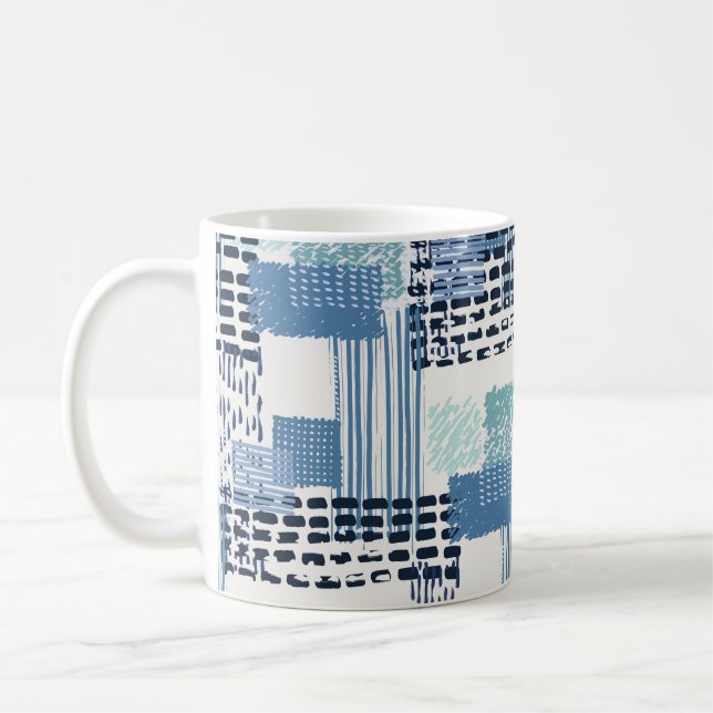 Retro Memphis Doodle Seamless Pattern Coffee Mug (Left)