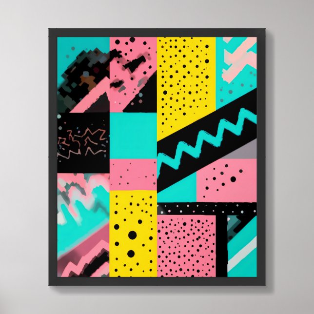 Retro Memphis Framed Art (Framed Front)