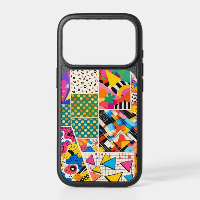 Retro Memphis Geometric iPhone 17 Pro Case (Back)