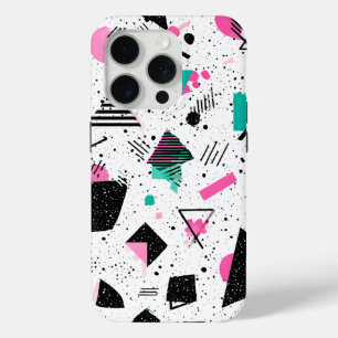 Retro Memphis Geometric Pattern iPhone 15 Pro Case