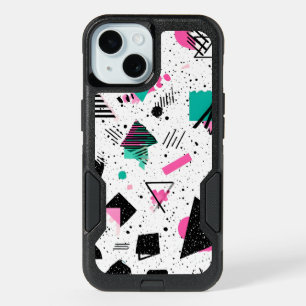 Retro Memphis Geometric Pattern iPhone 15 Case
