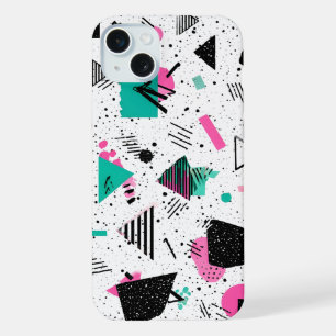Retro Memphis Geometric Pattern iPhone 15 Plus Case