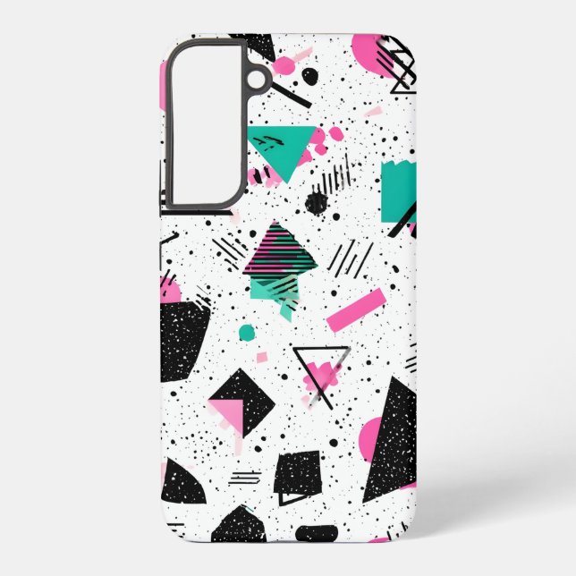 Retro Memphis Geometric Pattern Samsung Galaxy Case (Back)