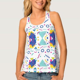 Retro Memphis Geometric Pattern Tank Top