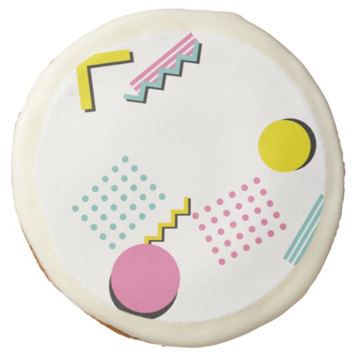 Retro Memphis Pattern 90s Theme Party Sugar Cookie