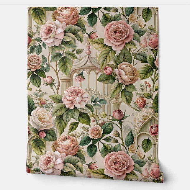 Retro Memphis Style Geometric Seamless Pattern Wallpaper (Unrolling)