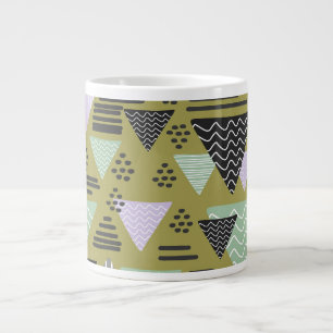 Retro Memphis Style Geometric Triangles Art Mug