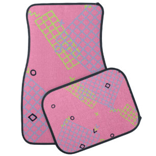 Retro Memphis Texture. Seamless Background in Tren Car Floor Mat