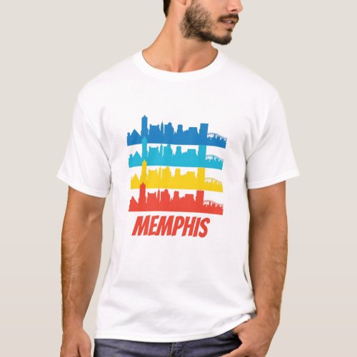 Retro Memphis TN Skyline Pop Art T_Shirt