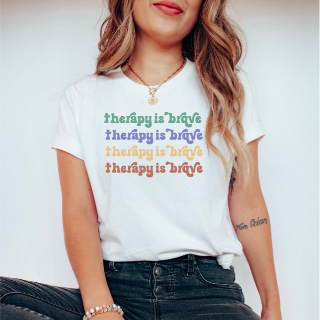 Retro Mental Health Quote Colorful T-Shirt (Creator Uploaded)