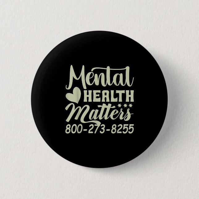 Retro Mental Health S 800-273-8255 Awareness  Button (Front)