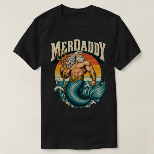 Retro Merdaddy Merman Dad Funny Father's Day T-Shirt
