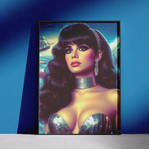 Retro Mermaid Pin-up Poster