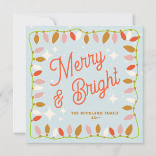 Retro Merry and Bright Christmas Lights Invitation