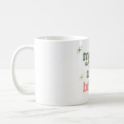 Retro Merry And Bright Mug Christmas Holiday Mug