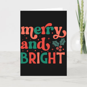 Retro Merry Bright Christmas Baby Card