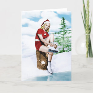 Retro Merry Christmas 1940's Holiday Card