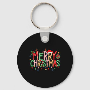 Retro Merry Christmas 2024 Family Matching Xmas Pa Keychain