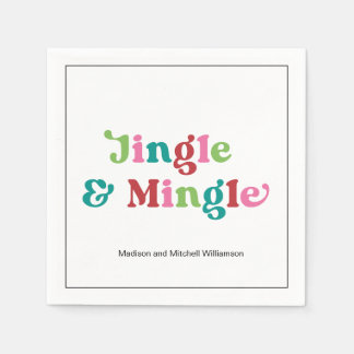 Retro Merry Christmas Bright Fun Holiday Christmas Napkins