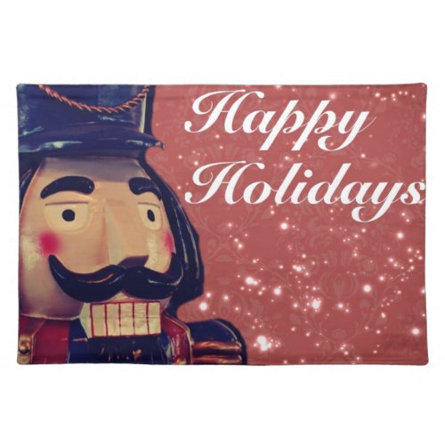 Retro Merry Christmas Holiday Vintage Nutcracker Placemat