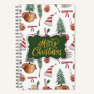 Retro Merry Christmas Journaling Notebooks