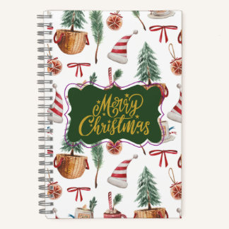 Retro Merry Christmas Journaling Notebooks
