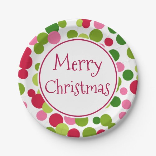 Retro Merry Christmas Party Paper Plates