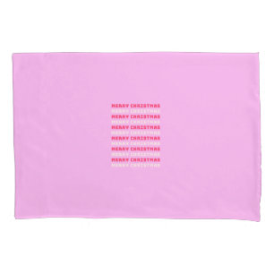 Retro Merry Christmas Pink Holiday Decor Preppy Pillow Case