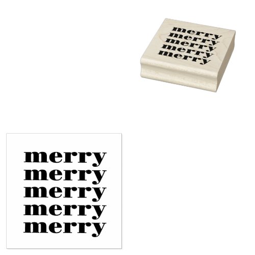 Retro merry christmas  rubber stamp