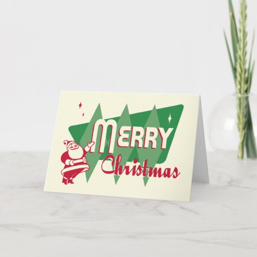 Retro Merry Christmas Santa Card