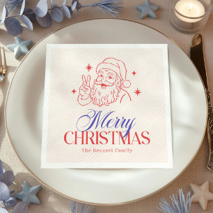 Retro Merry Christmas Santa Napkins