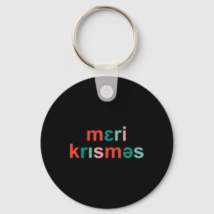 Retro Merry Christmas Slp Phonetics Funny Speech T Keychain