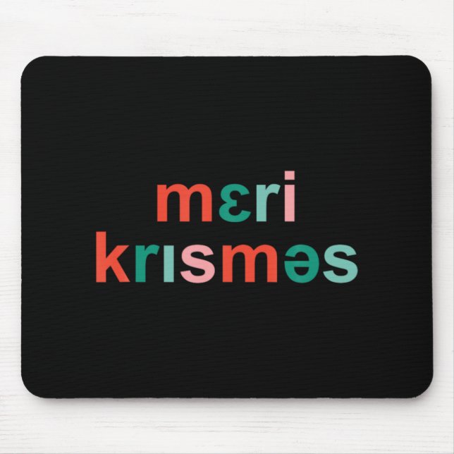 Retro Merry Christmas Slp Phonetics Funny Speech T Mouse Pad (Front)